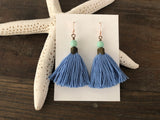 Cornflower Blue Tassel Earrings