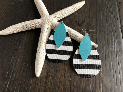 Teardrop - Stripes with Teal
