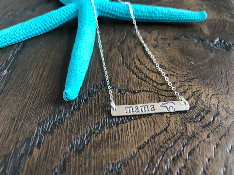 Sterling Silver Mantra Bar - Mama Bear