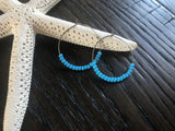 Small Blue Boho Hoops