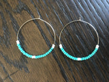 Large Teal/White Boho Hoop
