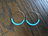 Small Blue Boho Hoops