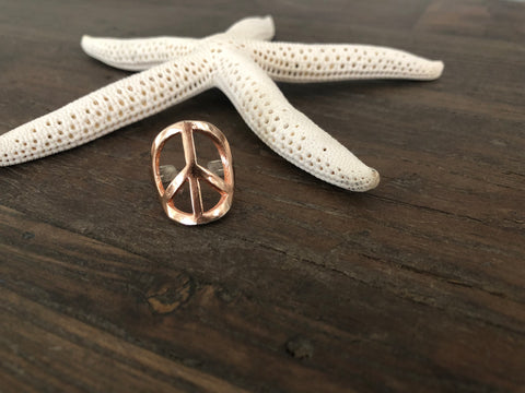 Peace Handmade Adjustable Rose Gold Ring