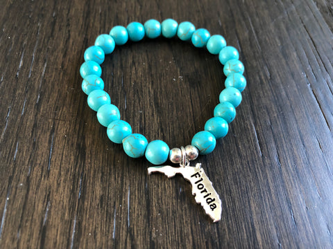 Florida Vibes Gemstone Charm Bracelet