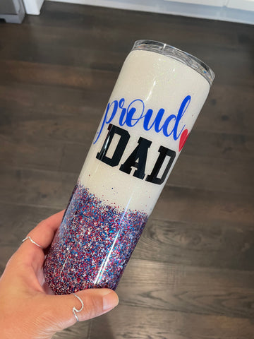 Glitter Proud Dad Tumbler