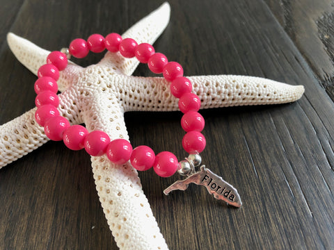 Florida Vibes Pink Charm Bracelet