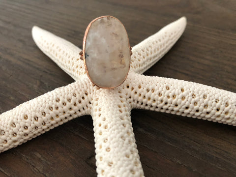 Moonstone Gold Plated Brass Adjustable