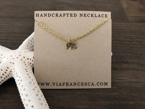 Brass Elephant Luck Necklace