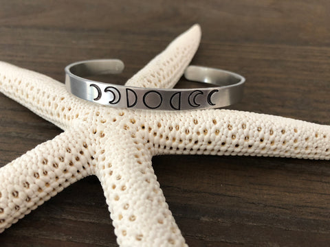 Moon Magic Hand Stamped Bracelet
