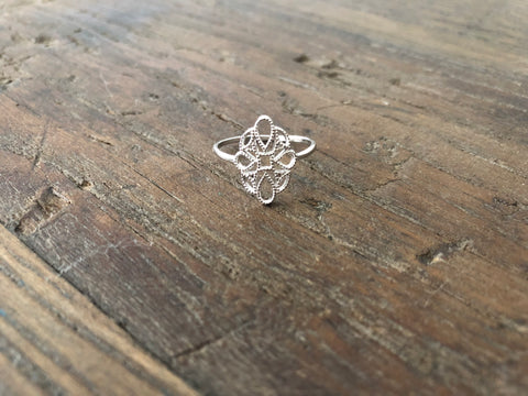 Mandala Boho Silver Ring