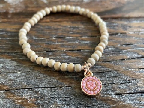 Circle Charm - Pink