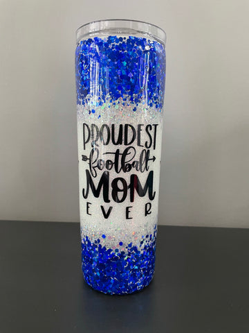 Glitter Football Mom Tumbler
