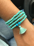 Teal Tassel Wrap